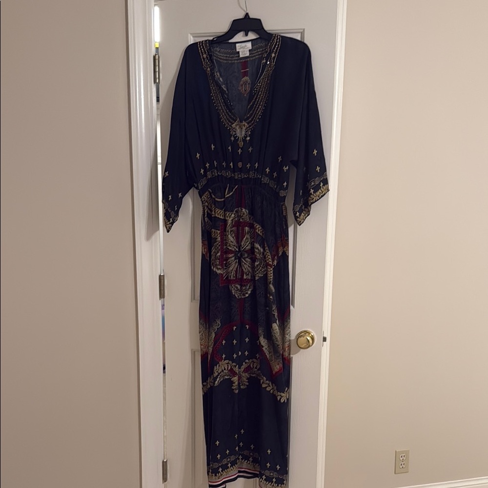 Camilla Elegant Navy and Gold Women's Dress, small, never worn